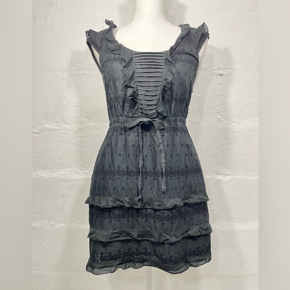 J. CREW LITTLE BLACK DRESS WITH RUFFLE DETAIL - Picture 3 of 16